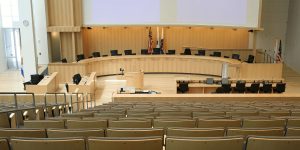 The interior of a city council building